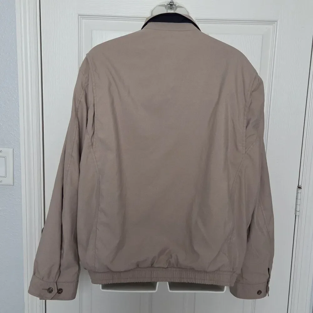 Polo Ralph Lauren Men's tan Bi-Swing Windbreaker Jacket Plaid Inlay Size XL/ TG